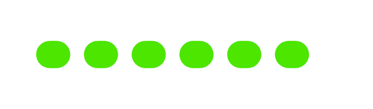 Six green oblong dots.