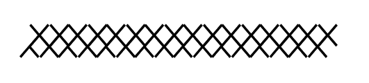 Xs create a horizontal hash mark line.