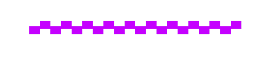 Two lines of purple squares stacked on top of one another and forming a checker board.