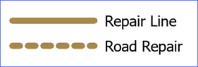 Repair line features.  Event Line features in the Repair category