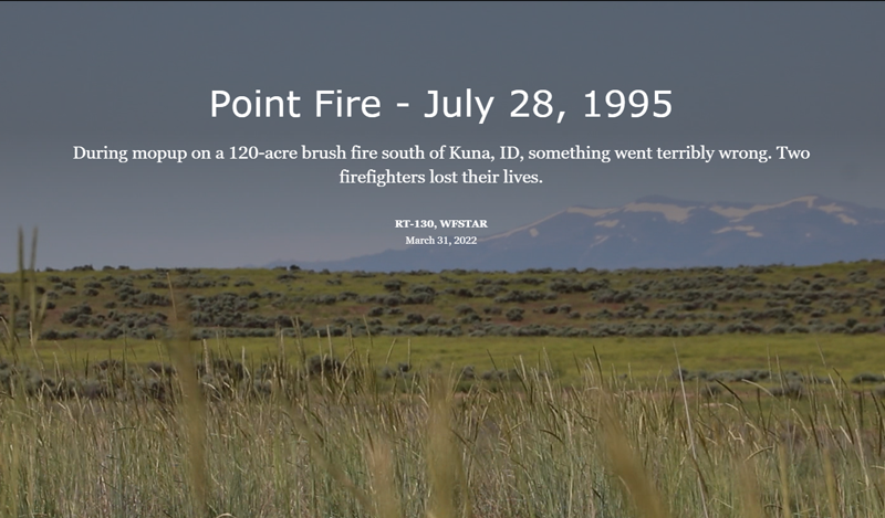 Screen shot of the Point Fire Immersive presentation