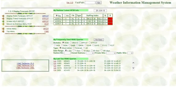Weather Information Management System screen shot
