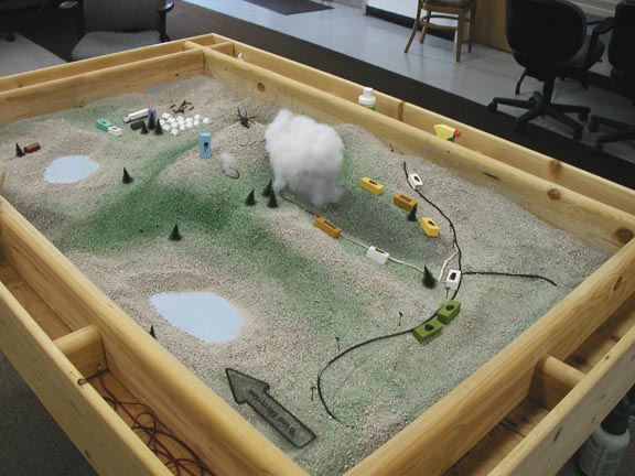 Photo of  a sandbox set up.