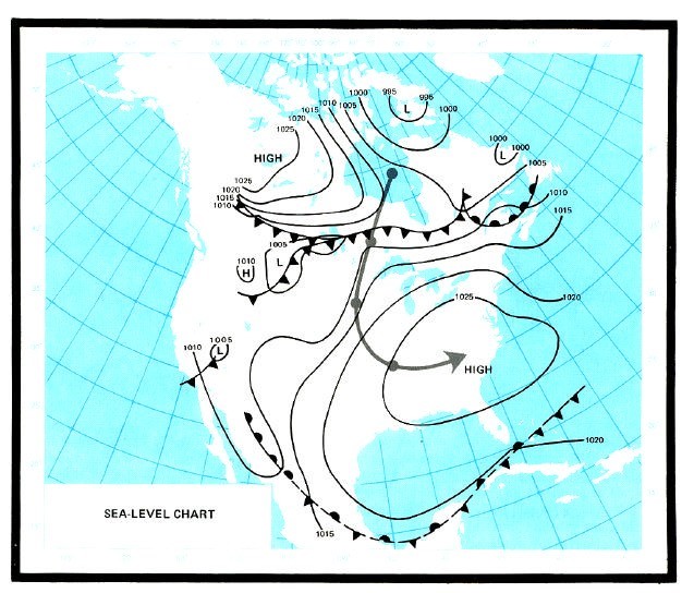 North America showing the Hudson Bay High type pattern.