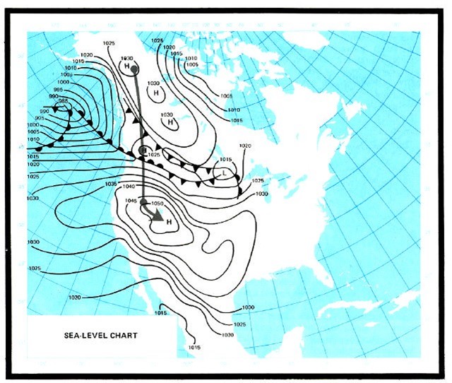 North America showing a Great Basin High.