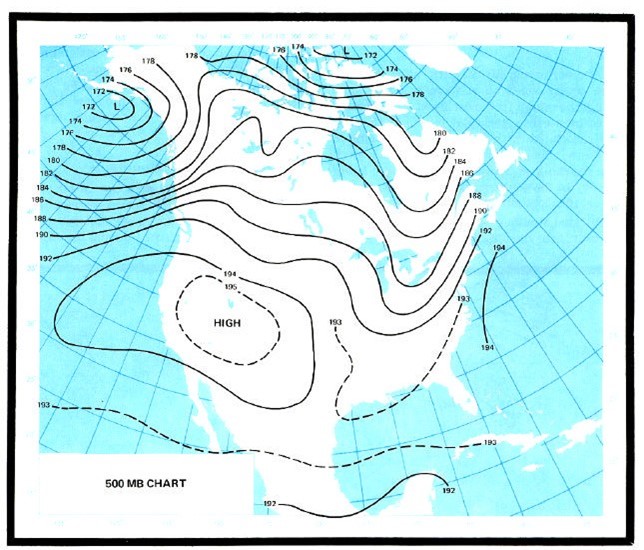 North America showing an upper-air-pattern.