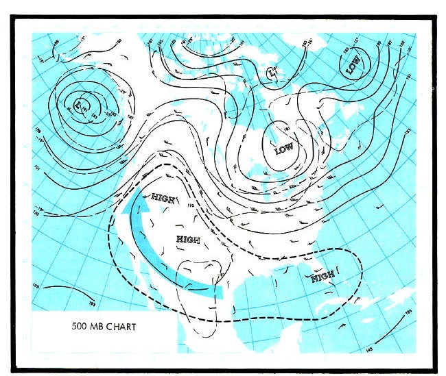 North America showing how moisture from the Gulf of Mexico disperses across the continent.