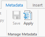 Highlight of metadata buttons on the toolbar