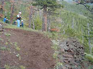 First distinct switchback in the trail is the suggested location established for Stand 2.