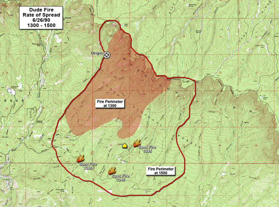 Rate of Spread Map for July 26, 1300-1500