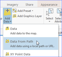 Highlighted is the option to add data using a local path or URL.