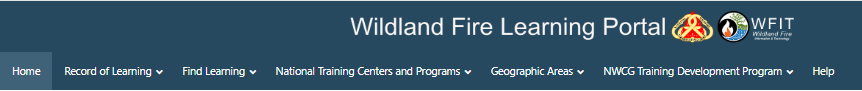 Banner image of the Wildland Fire Learning Portal website