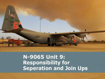 Large military airtanker sitting on the tarmac with wildfire smoke in background.