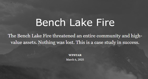 Bench Lake Fire Module Banner (decorative).