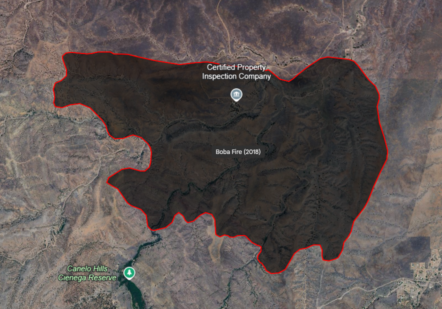 boba fire 2018 screenshot of google earth map