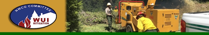 WUIMC header graphic. photo of people using a chipper to clear brush.  Decorative.