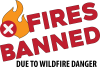Fires Banned Due to Wildfire Danger Sign, 36x24