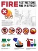 Fire restrictions are in effect with prohibited symbols and campfire alternatives
