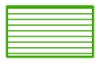 White rectangle with green outline and eight horizontal green lines inside.