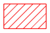 White rectangle with red outline and cross slashes of eight red lines.