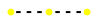 A line of three yellow dots with three dashes in between.