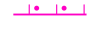 A pink horizontal line with three pink vertical lines and two pink dots