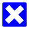 White X in blue square.