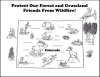 Protect our Forest and grassland friends from wildfire Coloring Sheet