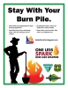 Idaho Stay with Your Burn Pile Flyer; woman holding shovel by fire