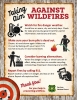 Take Aim against wildfires while debris burning: fire danger weather; make sure your fire is dead out; burning alternatives and call 911