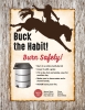 Bucking horse and rider, with text that says Buck the Habit, Burn Safely, and a burn barrel diagram with tips