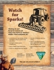 Watch for Sparks, with image of tractor, Smokey Bear and tips, BLM logo