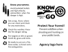 Know Before you go hunting icon with rifle and target, ammo types, bullet holes for decorative element to emphasize tips