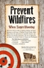 Prevent WIldfires when target shooting, on a rustic background with red and white target in lower corner
