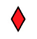 Red diamond with black outline.