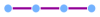 Four alternating purple circles and blue lines.