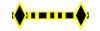 horizontal yellow highlight surrounding a black dashed bar with a diamond shape at each end