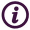 The letter "i" in black inside of a black circle.