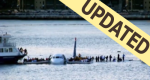 In this photo, passengers wait to be rescued on the wings of a US Airways Airbus 320 jetliner that safely ditched in the frigid waters of the Hudson River in New York with updated banner..