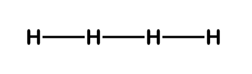 Horizontal line of Hs with a line in between each one