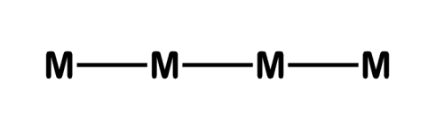 Four letters M with a line after each.