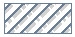 Rectangle with thin line around border and seven thin diagonal lines with seven medium dashed lines within.