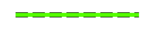 three-line horizontal divider with dashed lines above and below a solid green bar.